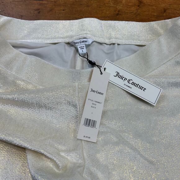 Juicy Couture Straight Leg Track Pants, Metallic Gold, Large - Picture 10 of 10